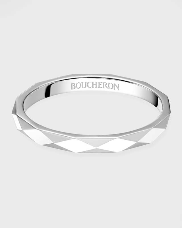 Facette Medium Platinum Wedding Band Ring, Size 53